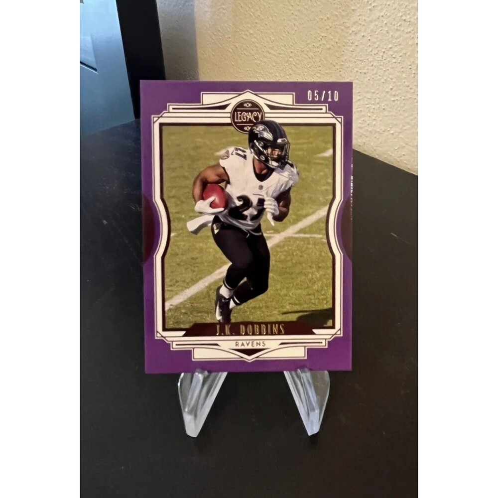 2021 Panini Legacy Purple J.K. Dobbins Numbered 05/10 - Baltimore Ravens #16